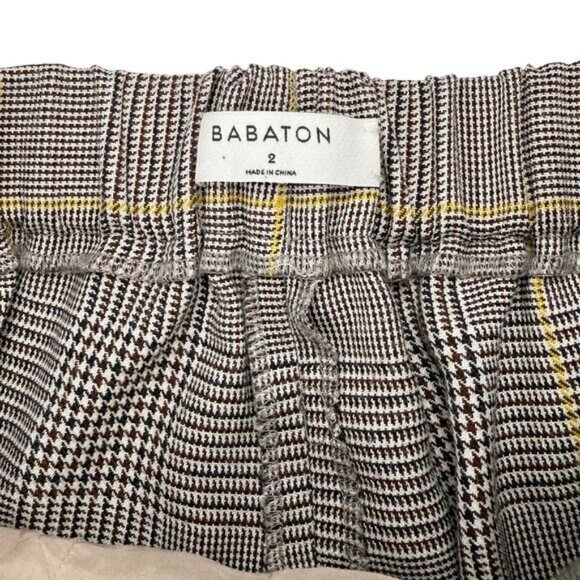 Aritzia Babaton Conan Plaid Crop Trouser Women's Size 2 - Picture 5 of 8
